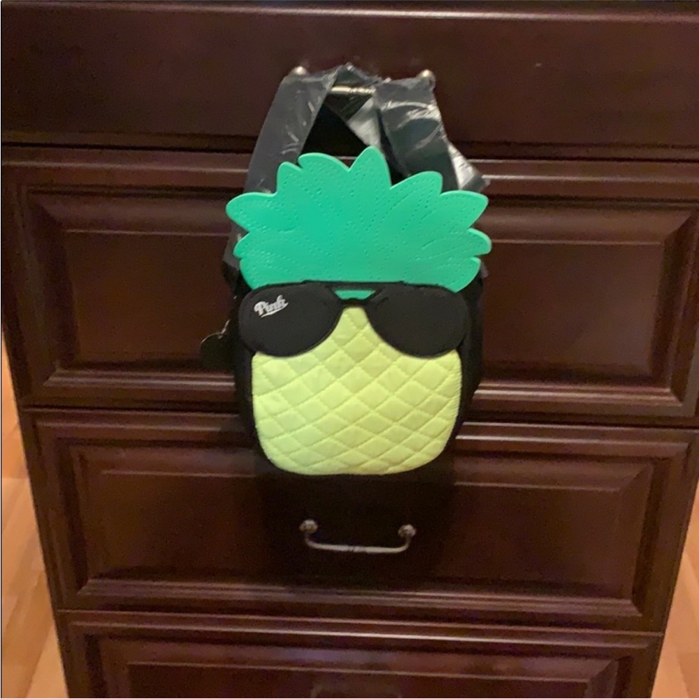PINK Victoria's Secret Pineapple Cooler- Black and Green